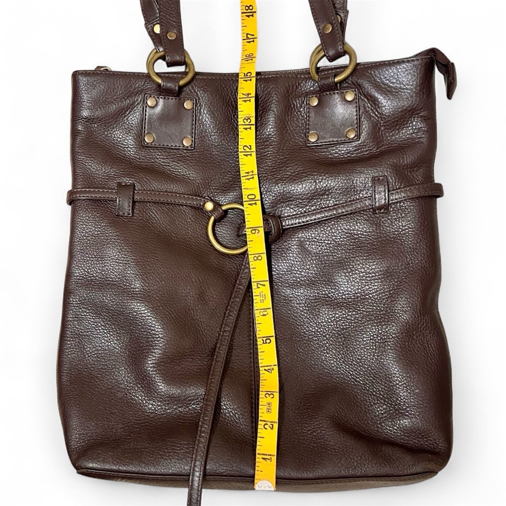 Hobo International Brown Leather Purse tote bag with brass hardware - Picture 11 of 13